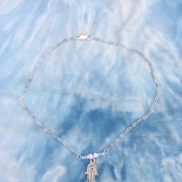 hamsa evil eye choker - handmade - Picture 2 of 3